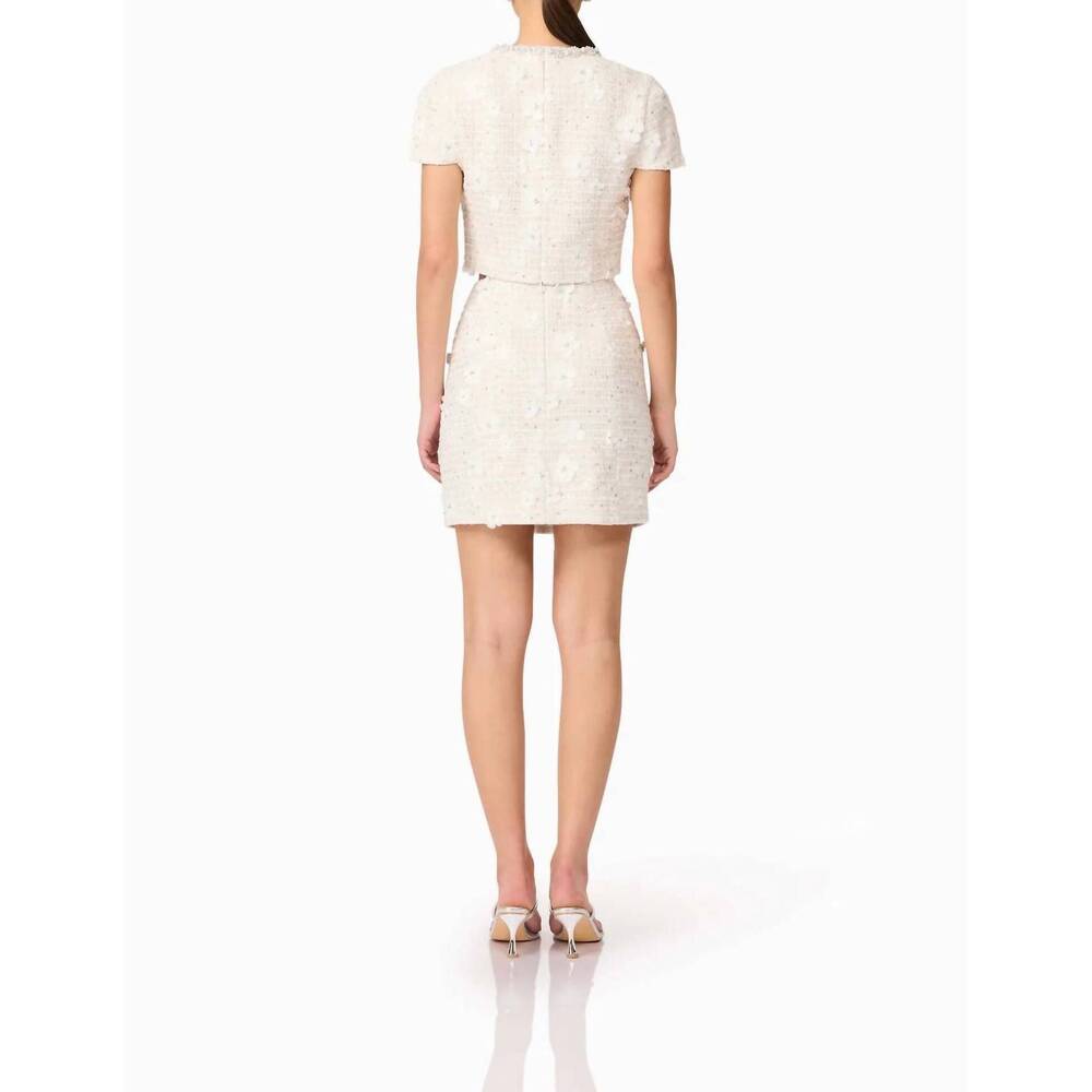 NEW ELLIATT ellouise embellished tweed set in white - Picture 5 of 8